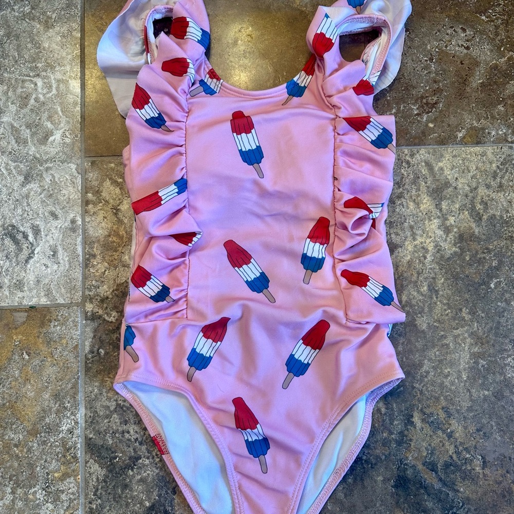 Lola + The Boys Pink Popsicle One Piece Swimsuit